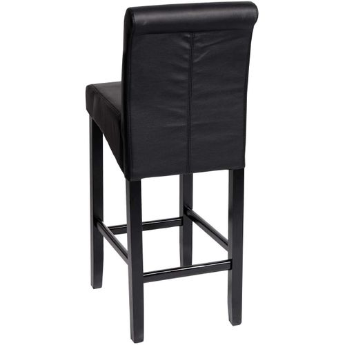 Lot De 2 Tabourets De Bar En Synthétique Noir Mat Pieds Foncé Avec Repose Pieds Tdb04010