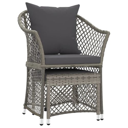Salon De Jardin Meuble D'extérieur Ensemble De Mobilier 2 Pièces Avec Coussins Gris R