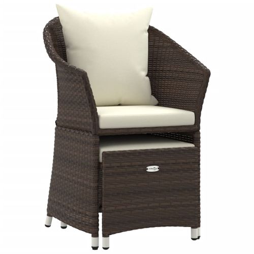 Salon De Jardin Meuble D'extérieur Ensemble De Mobilier 2 Pièces Avec Coussins Marron