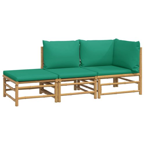 Salon De Jardin Meuble D'extérieur Ensemble De Mobilier 3 Pièces Avec Coussins Vert B