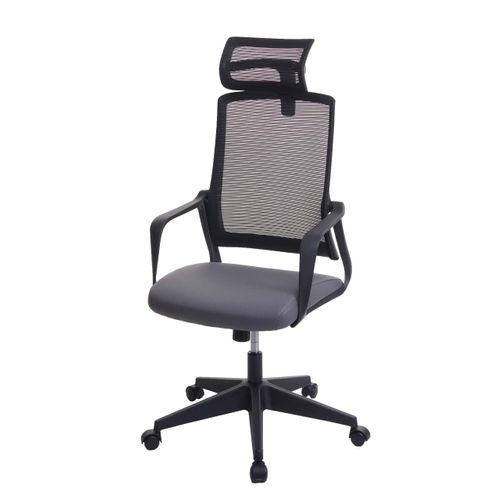 Fauteuil De Bureau Ergonomique Pivotante Avec Accoudoirs Et Dossier En Tissu Mesh Gris 04_0001881