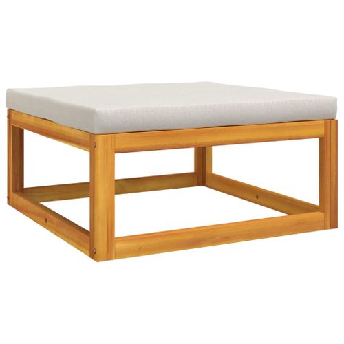 Salon De Jardin Meuble D'extérieur Ensemble De Mobilier 8 Pièces Avec Coussins Gris Clair Bois