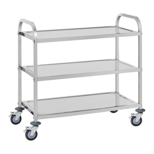 Chariot De Service En Acier Inoxydable - 3 Étagères - Jusqu'à 150 Kg 14_0000949