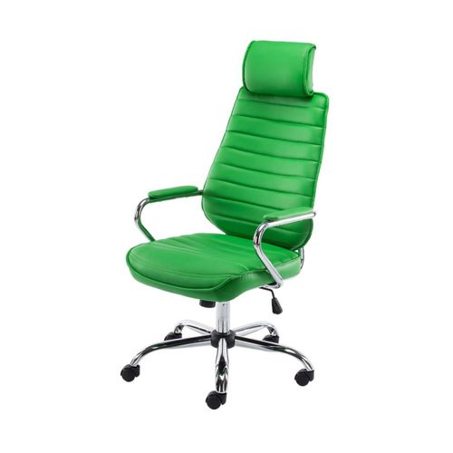 Fauteuil De Bureau à Roulettes En Synthétique Vert Hauteur Réglable Bur10007