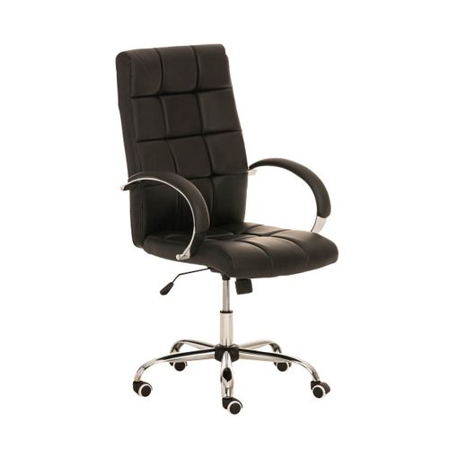 Fauteuil De Bureau à Roulettes En Cuir Artificiel Noir Bur10009