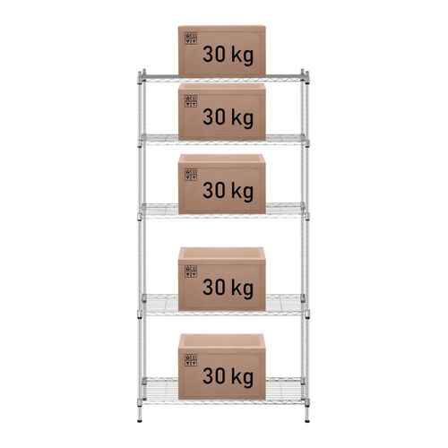 Étagère Garage Atelier Professionnelle 35 X 90 X 180 Cm 150 Kg Métallique Gris 14_000