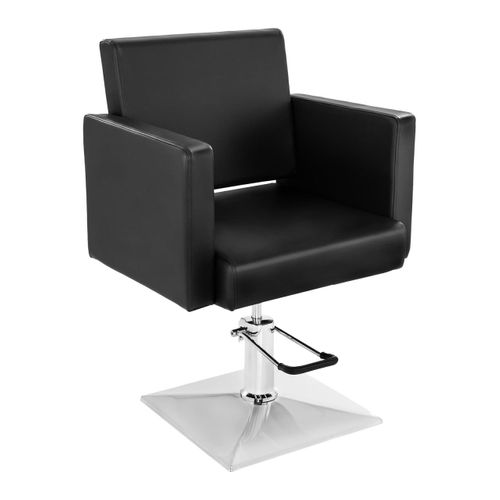 Fauteuil Chaise Siège De Barbier 360° Acier Synthétique Noir 14_0001634