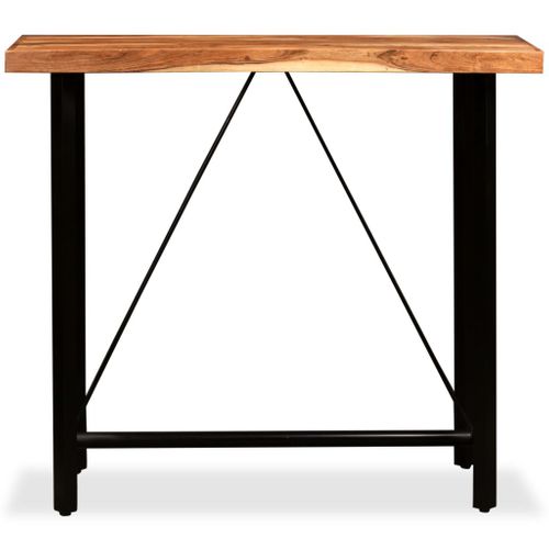 Table Haute Mange Debout Bar Bistrot Bois Massif De Sesham 120 Cm 0902088