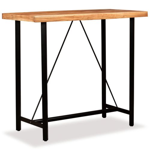 Table Haute Mange Debout Bar Bistrot Bois Massif De Sesham 120 Cm 0902088