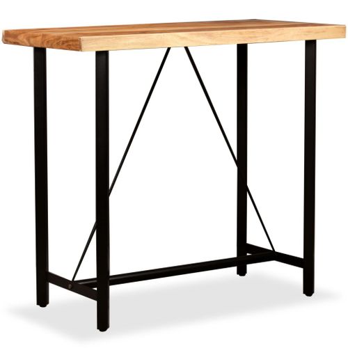 Table Haute Mange Debout Bar Bistrot Bois Massif De Sesham 120 Cm 0902088