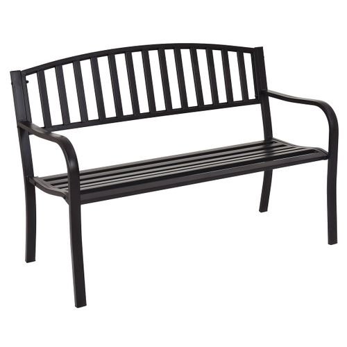 Banc De Jardin 3 Personnes Extérieur En Acier 127 X 60 X 87 Cm Noir 20_0004780
