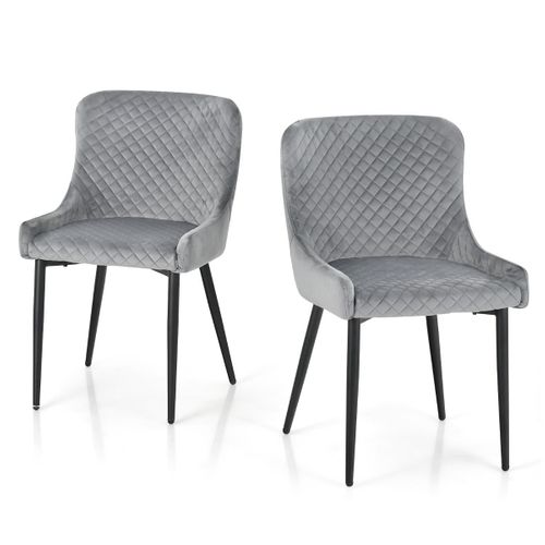 Lot De 2 Chaises De Salle à Manger Chaise D'appoint De Cuisine Rembourrée Avec Pieds En Métal