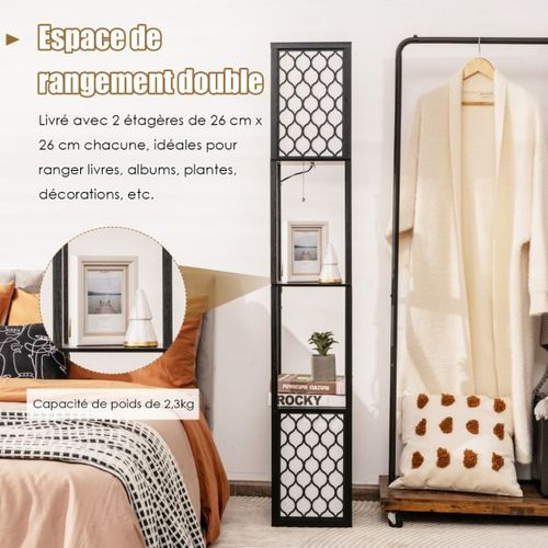 Lampadaire Avec Etagères, Lampadaire Modernes Avec 2 Tablette De Rangements Base Pour