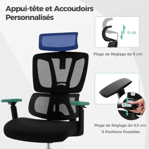 Chaise De Direction Chaise De Bureau Ergonomique Et Réglable En Hauteur Dossier En Ma