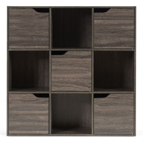 Bibliothèque De Rangement Cube De Rangement 5 Avec Portes 90 X 29 X 90 Cm Gris 20_000