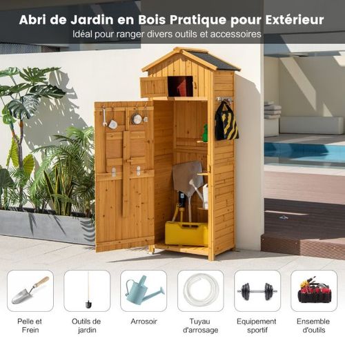 Armoire De Jardin En Bois Imperméable Avec Toit Abri De Jardin Avec Table Pliable