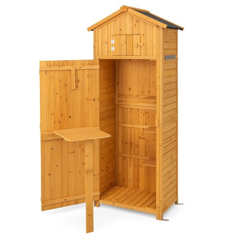 Armoire De Jardin En Bois Imperméable Avec Toit Abri De Jardin Avec Table Pliable