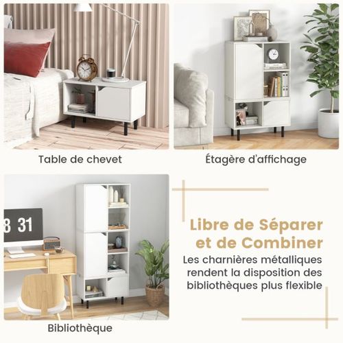 Bibliothèque Empilable Meuble De Rangement à Combinaison En Treillis Avec Étagère Et