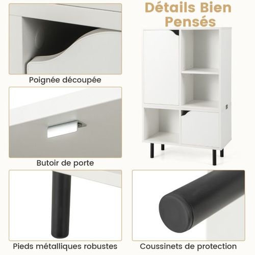 Bibliothèque Empilable Meuble De Rangement à Combinaison En Treillis Avec Étagère Et