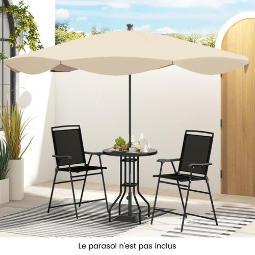 Bistrot Pour Patio 3 Pièces Table Et Chaises Pliantes De Bar De Jardin Avec Plateau D