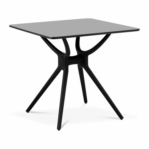 Petite Table De Salle à Manger Carrée Avec Plateau 80 X 80 Cm Noir 14_0004499