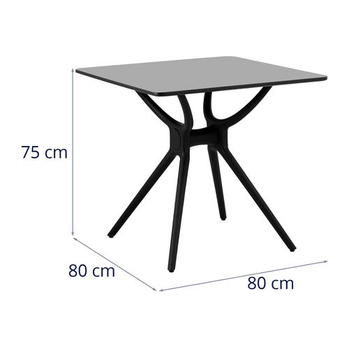 Petite Table De Salle à Manger Carrée Avec Plateau 80 X 80 Cm Noir 14_0004499