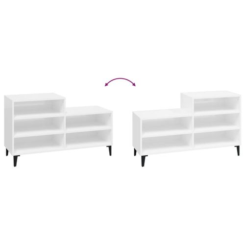 Armoire à Chaussures Range Chaussures Rangement Meuble Entrée Couloir Salon Brillant 102 X 36 X 60