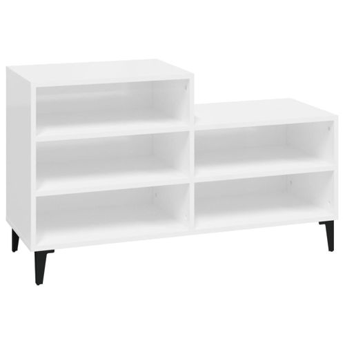 Armoire à Chaussures Range Chaussures Rangement Meuble Entrée Couloir Salon Brillant 102 X 36 X 60
