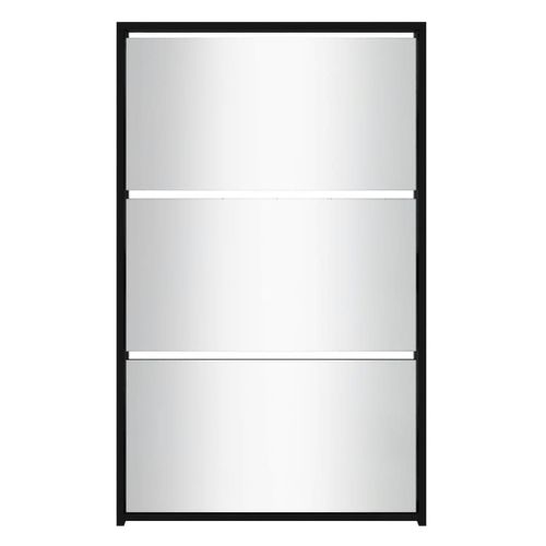 Armoire à Chaussures Range Chaussures Rangement Meuble Entrée Couloir Salon Avec Miroir 3 Niveau X