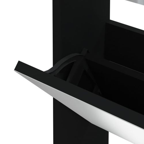 Armoire à Chaussures Range Chaussures Rangement Meuble Entrée Couloir Salon Avec Miroir 3 Niveau X