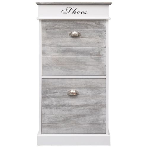 Armoire à Chaussures Range Chaussures Rangement Meuble Entrée Couloir Salon 50 X 28 X 98 Cm Bois