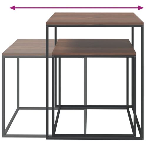 Ensemble De Table Basse Lot De 2 Bois D'ingénierie Et Métal Noir 02_0042116