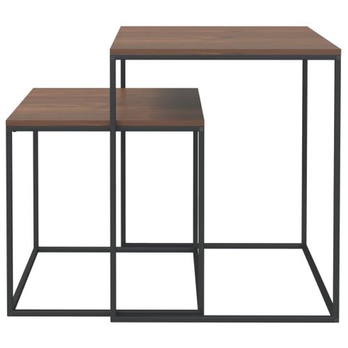 Ensemble De Table Basse Lot De 2 Bois D'ingénierie Et Métal Noir 02_0042116