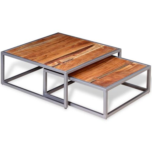 Ensemble De Table Basse 2 Pièces Bois D'acacia Massif Marron 02_0042100