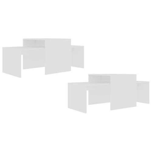 Ensemble De Tables Basses 100 X 48 X 40 Cm Bois D’ingénierie Blanc 02_0042124