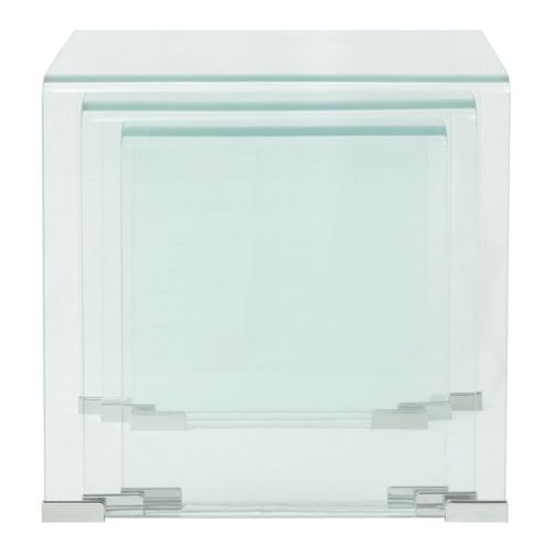 Ensemble De Tables Gigognes 3 Pièces Verre Trempé Transparent Transparent 02_0042141