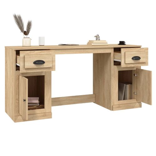 Bureau Table Poste De Travail Meuble D'ordinateur Informatique Étude Avec Armoire