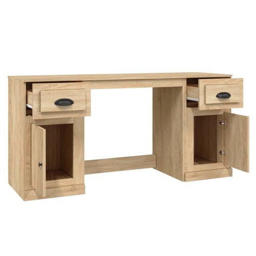 Bureau Table Poste De Travail Meuble D'ordinateur Informatique Étude Avec Armoire