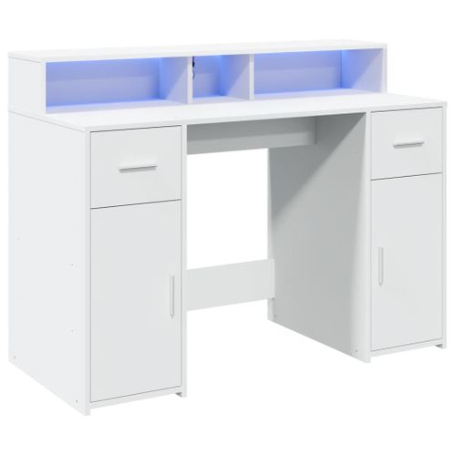 Bureau Table Poste De Travail Meuble D'ordinateur Informatique Étude Avec Lumières