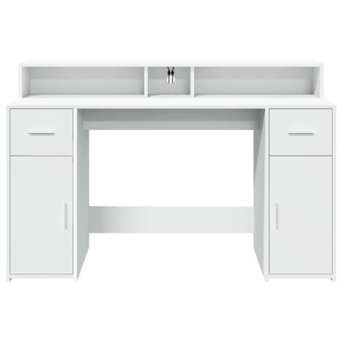 Bureau Table Poste De Travail Meuble D'ordinateur Informatique Étude Avec Lumières