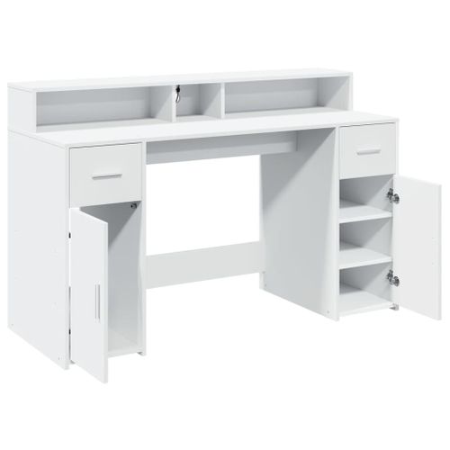 Bureau Table Poste De Travail Meuble D'ordinateur Informatique Étude Avec Lumières