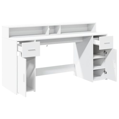 Bureau Table Poste De Travail Meuble D'ordinateur Informatique Étude Avec Lumières