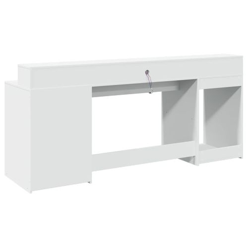 Bureau Table Poste De Travail Meuble D'ordinateur Informatique Étude Avec Lumières LED