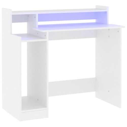 Bureau Table Poste De Travail Meuble D'ordinateur Informatique Étude Avec Lumières