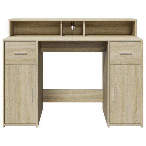 Bureau Table Poste De Travail Meuble D'ordinateur Informatique Étude Avec Lumières