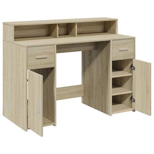 Bureau Table Poste De Travail Meuble D'ordinateur Informatique Étude Avec Lumières