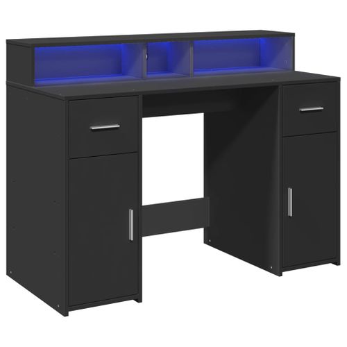 Bureau Table Poste De Travail Meuble D'ordinateur Informatique Étude Avec Lumières