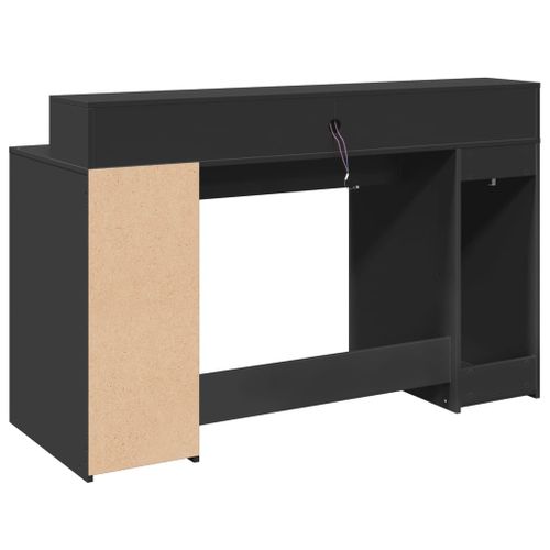 Bureau Table Poste De Travail Meuble D'ordinateur Informatique Étude Avec Lumières LED 140 X 55 X 91