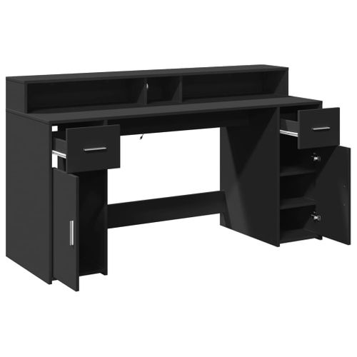 Bureau Table Poste De Travail Meuble D'ordinateur Informatique Étude Avec Lumières