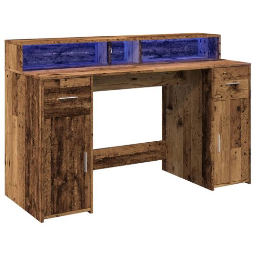 Bureau Table Poste De Travail Meuble D'ordinateur Informatique Étude Avec Lumières Le